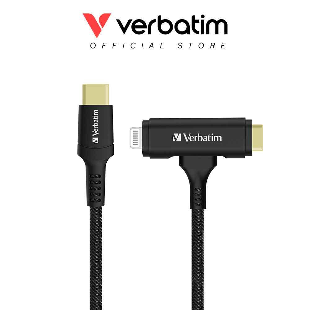 Verbatim 120cm USB-C & Lightning 2-in-1 Cable (PD60W) - VM-66974