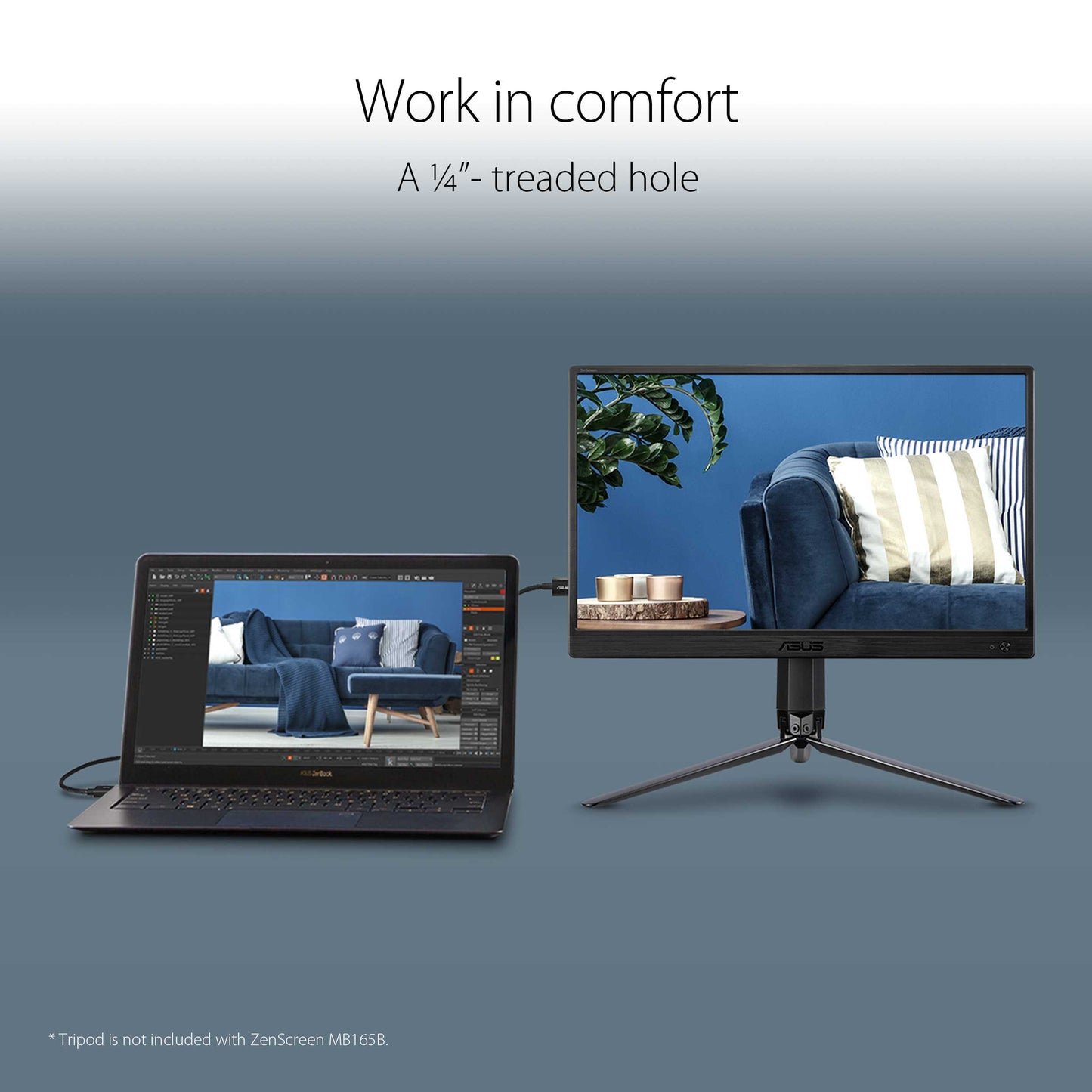 [Clearance/Box Damaged] ASUS MB165B 15.6" WXGA/60/TN10/TH (USB3.0) 1366x768/ZenScreen sleeve