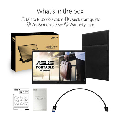 [Clearance/Box Damaged] ASUS MB165B 15.6" WXGA/60/TN10/TH (USB3.0) 1366x768/ZenScreen sleeve
