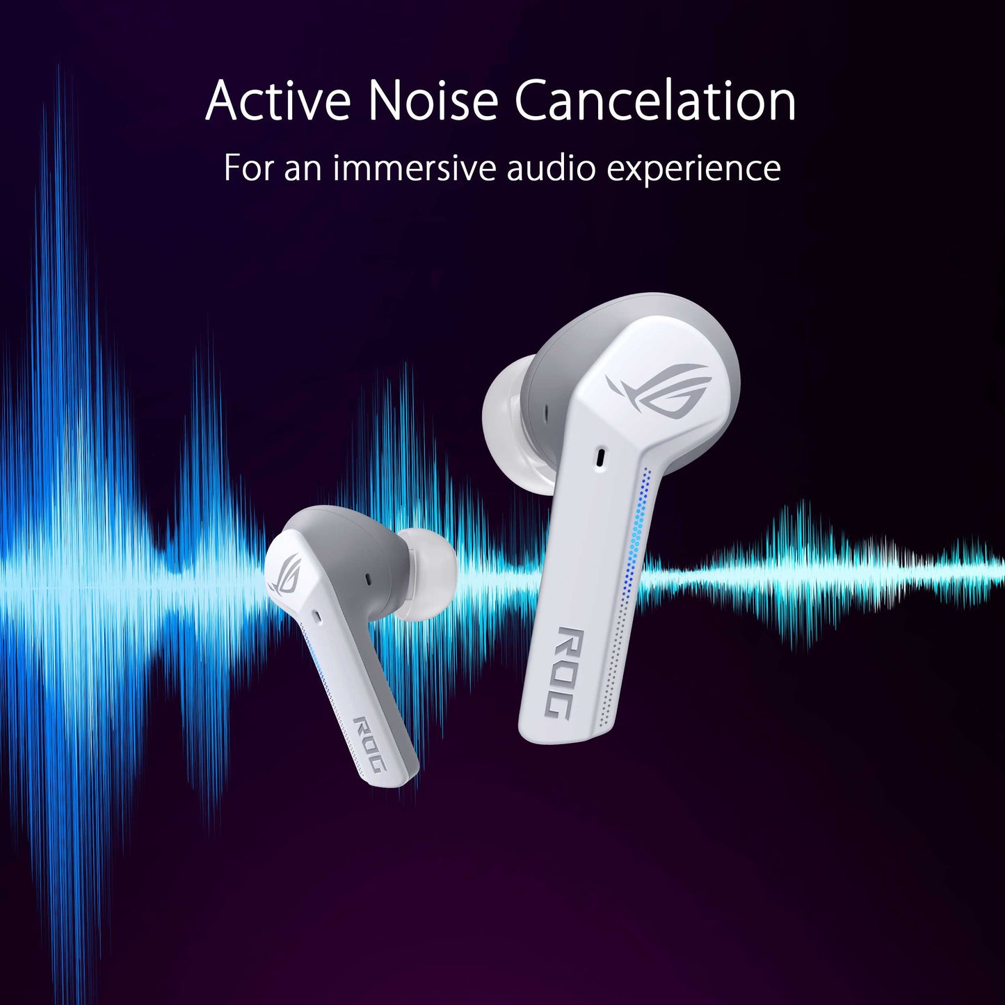 ASUS ROG CETRA True Wireless ANC Gaming Earphones - Moonlight White Edition