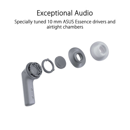 ASUS ROG CETRA True Wireless ANC Gaming Earphones - Moonlight White Edition