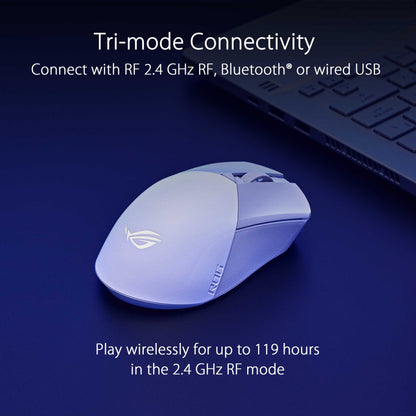 ASUS ROG GLADIUS III WL AIMPOINT Wireless Gaming Mouse - Moonlight White