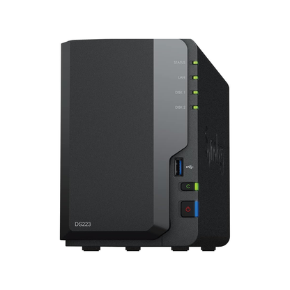 Synology 2-bay DiskStation , Realtek RTD1619B quad-core processor ,2GB DDR4 (non-upgradable)