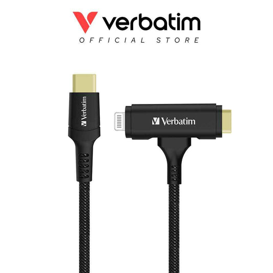 Verbatim 120cm USB-C & Lightning 2-in-1 Cable (PD60W) - VM-66974