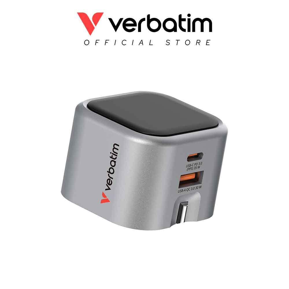 Verbatim 2 Port 35W GaN Charger Foldable UK Plug - VM-32350