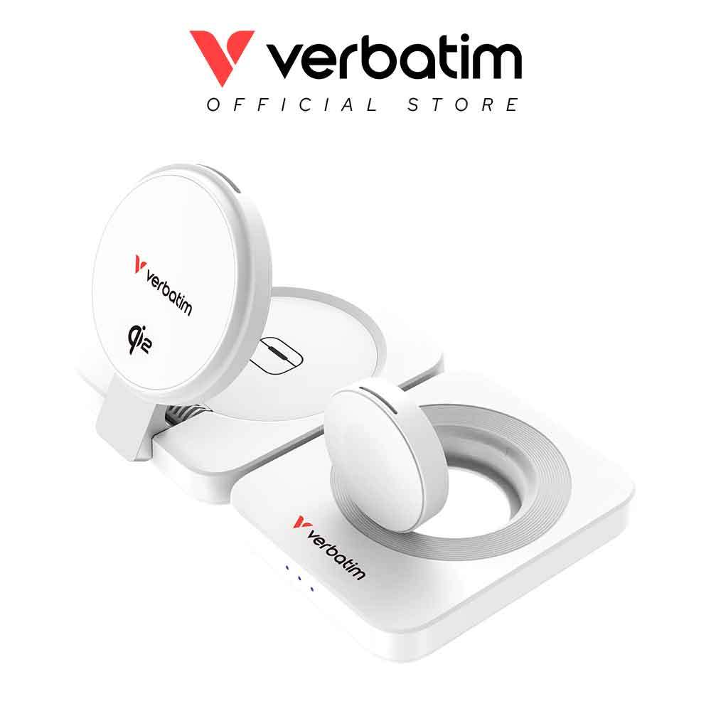 Verbatim 3-in-1 Qi2 Wireless Charger (WCDQi201) - VM-67032/VM-67033